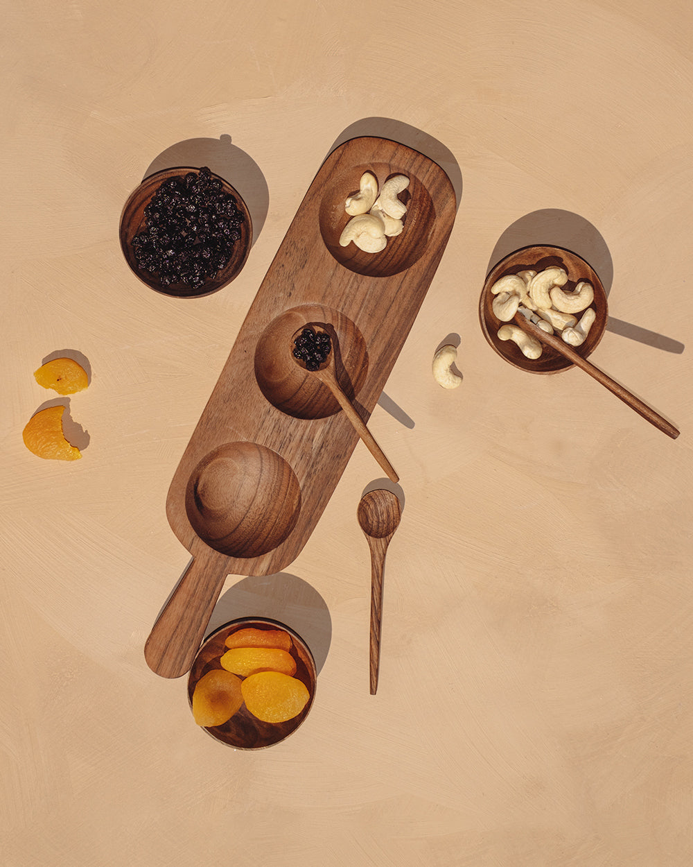 The Walnut Condiment Serving Set